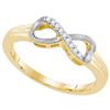 Image 1 : 925 Sterling Silver Yellow 0.05CTW DIAMOND FASHION RING