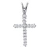 Image 1 : 10KT White Gold 0.25CTW DIAMOND CROSS PENDANT