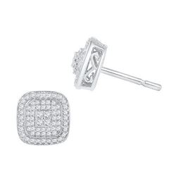 10KT White Gold 0.60CTW DIAMOND FASHION EARRING
