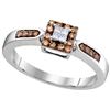 Image 1 : 10KT White Gold 0.25CTW COGNAC DIAMOND FASHION RING