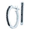 Image 1 : 14KT White Gold 0.25CTW BLACK DIAMOND FASHION HOOPS