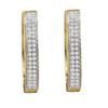 Image 1 : 10KT Yellow Gold 0.25CTW DIAMOND MICRO PAVE HOOPS