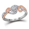 Image 1 : 10kt White Gold Womens Round Diamond Rose-tone Rope Clu