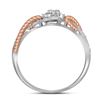 Image 2 : 10kt White Gold Womens Round Diamond Rose-tone Rope Clu