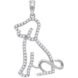 10KT White Gold 0.22CTW DIAMOND FASHION PENDANT