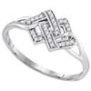 Image 1 : 925 Sterling Silver White 0.08CT DIAMOND MICRO-PAVE RIN