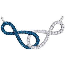 10KT White Gold 0.33CTW BLUE DIAMOND FASHION NECKLACE