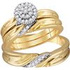Image 1 : 10k Yellow Gold Natural Diamond His & Hers Matching Tri