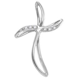 10KT White Gold 0.02CTW DIAMOND FASHION PENDANT