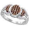 Image 1 : 10KT White Gold 0.33CTW COGNAC DIAMOND FASHION RING
