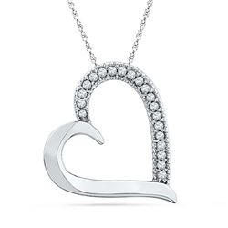 10KT White Gold 0.10CTW DIAMOND FASHION PENDANT