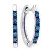 Image 1 : 925 Sterling Silver White 0.10CTW DIAMOND HOOPS EARRING