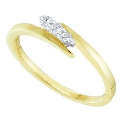 10KT Yellow Gold 0.10CTW ROUND DIAMOND LADIES PROMISE R