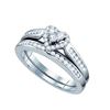Image 1 : 10KT White Gold 0.50CT DIAMOND HEART BRIDAL SET