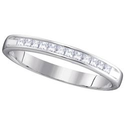 14KT White Gold 0.25CT DIAMOND MACHINE SET BAND