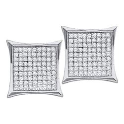 10KT White Gold 0.10CTW DIAMOND MICRO PAVE EARRINGS