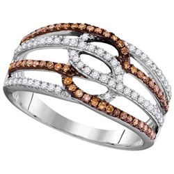 10KT White Gold 0.45CTW COGNAC DIAMOND FASHION RING