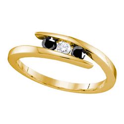 925 Sterling Silver Yellow 0.25CTW DIAMOND FASHION BAND