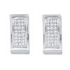 Image 1 : 10KT White Gold 0.15CTW DIAMOND MICRO PAVE HOOPS