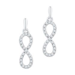 10KT White Gold 0.25CTW DIAMOND FAHSHION EARRINGS