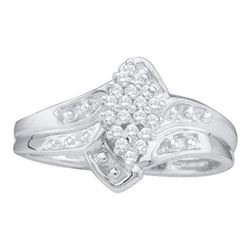 14K White-gold 0.15CTW DIAMOND CLUSTER RING