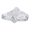 Image 1 : 14K White-gold 0.15CTW DIAMOND CLUSTER RING