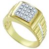 Image 1 : 10K Yellow-gold 0.25CTW DIAMOND MENS CLUSTER RING