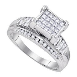 925 Sterling Silver White 0.36CTW DIAMOND INVISIBLE RIN