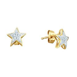 10KT Yellow Gold 0.05CTW DIAMOND MICRO PAVE EARRINGS