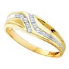 Image 1 : 10KT Yellow Gold 0.12CTW DIAMOND MENS FASHION BAND