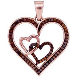 10KT Rose Gold 0.25CTW DIAMOND HEART PENDANT