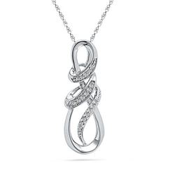 10KT White Gold 0.10CTW DIAMOND FASHION PENDANT