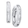 Image 1 : 14KT White Gold 0.15CTW DIAMOND FASHION HOOPS