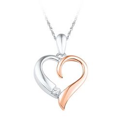 10KT White Gold Two Tone 0.08CTW DIAMOND FASHION PENDAN