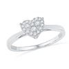 Image 1 : 10KT White Gold 0.16CTW DIAMOND HEART RING