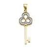 Image 1 : 925 Sterling Silver Yellow 0.08CTW DIAMOND KEY PENDANT