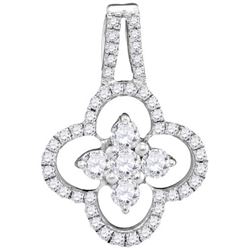 10KT White Gold 0.50CTW DIAMOND FASHION PENDANT