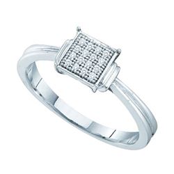 925 Sterling Silver White 0.05CTW DIAMOND MICRO PAVE BA