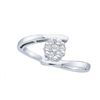Image 1 : 14KT White Gold 0.25CTW DIAMOND FLOWER LADIES RING