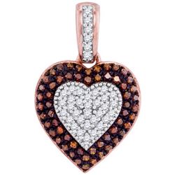 10KT Rose Gold 0.25CTW-Diamond HEART PENDANT