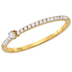 10kt Yellow Gold Womens Round Diamond Solitaire Stackab