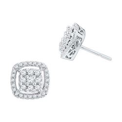 10KT White Gold 0.50CTW DIAMOND FASHION EARRINGS