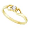 Image 1 : 10KT Yellow Gold 0.10CT-DIAMOND PROMISE RING