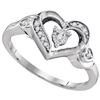 Image 1 : 925 Sterling Silver White 0.06CTW DIAMOND FASHION RING