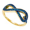 Image 1 : 10K Yellow-gold 0.30CTW BLUE DIAMOND FASHION RING