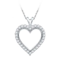 10KT White Gold 0.25CTW DIAMOND FASHION PENDANT