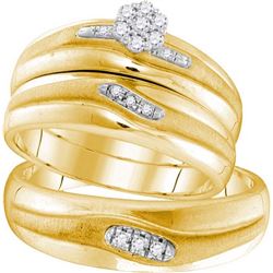 10K Yellow-gold 0.17CTW DIAMOND TRIO SET