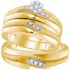 Image 1 : 10K Yellow-gold 0.17CTW DIAMOND TRIO SET