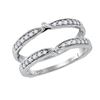 14kt White Gold Womens Round Diamond Ring Guard Wrap En