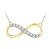 Image 1 : 10K Yellow-gold 0.10CTW DIAMOND INFINITY NECKLACE